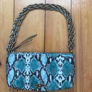Elliot Lucca Snakeskin Leather Handbag Chain Strap